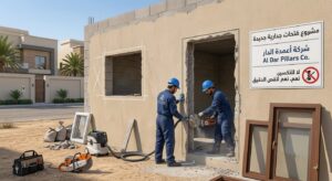 فتح جدار لباب وشباك بالرياض|شركة اعمدة الدار