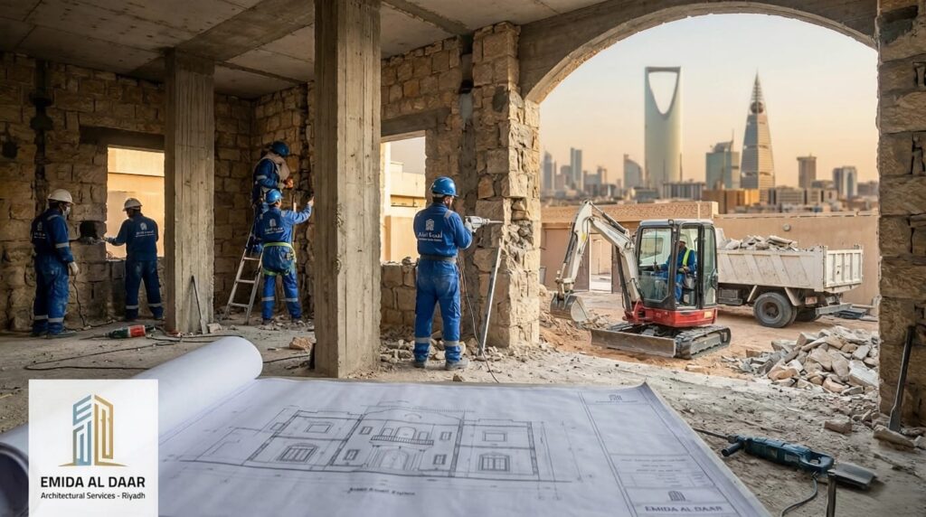 شركة ترميم وتكسير بالرياض / اعمدة الدار