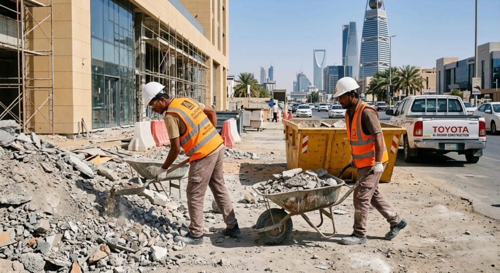 تكسير وترحيل المخلفات بالرياض